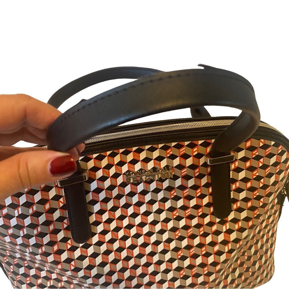 Kenneth Cole Reaction Geometric Print Satchel. - Picture 9 of 10